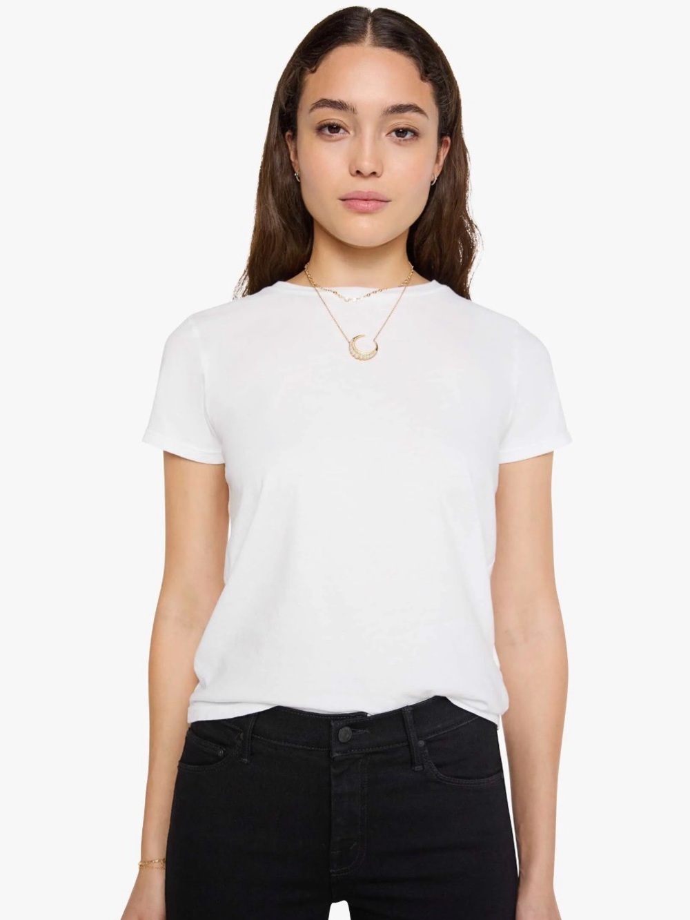 MOTHER the lil goodie goodie short sleeve T shirt in bright white small
